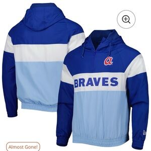 Atlanta Braves New Era Blue
Raglan Quarter-Zip Hoodie